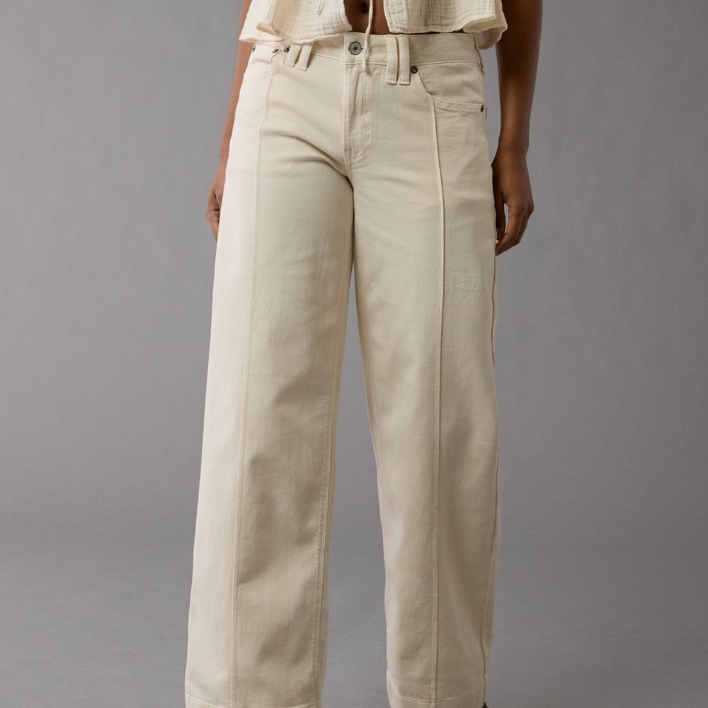 Cream Wide-Leg Pant